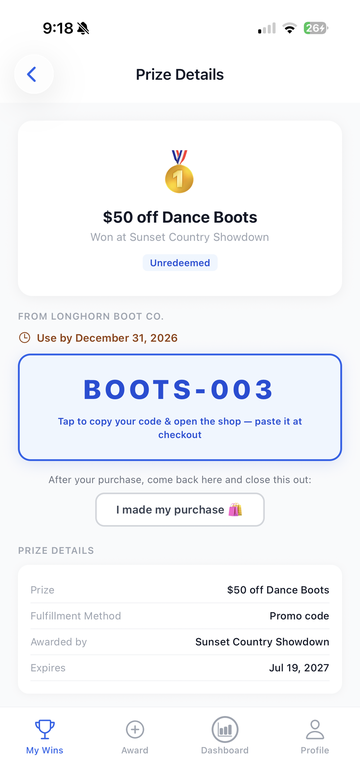 Sponsor code revealed instantly